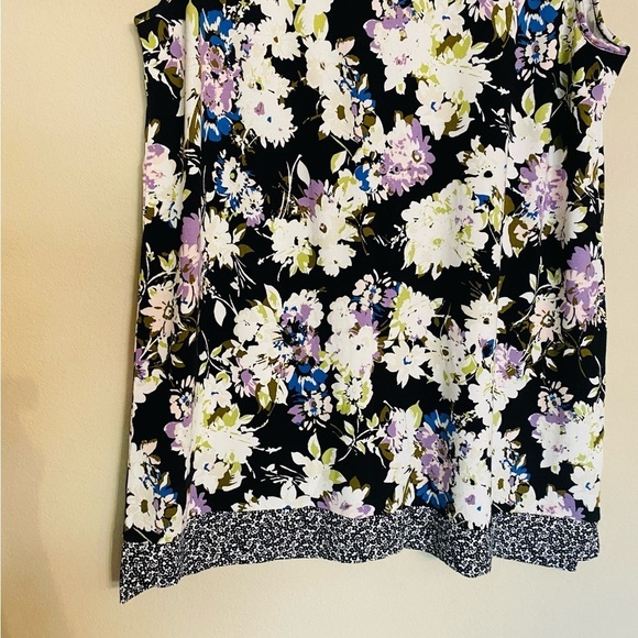 j jill Wearever Collection Sleeveless Top Floral Print Size Medium - Picture 5 of 12